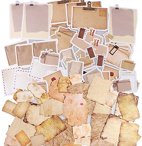 Vintage Scrapbook Paper Stickers, 90 Pcs Antique Style 2 Designs
