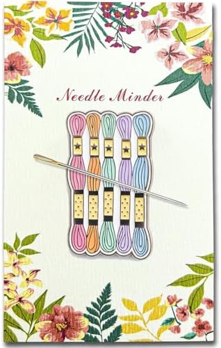 Needle Minder for Keeping Sewing & Embroidery Needles – Magnetic Needlepoint Holder, Cross Stitch Supplies – Secure & Decorative Needle Minders for Stitching & Crafting (Embroidery Threads)