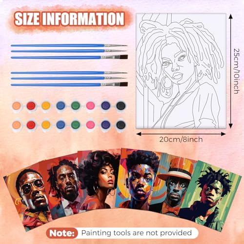 Sherr 20 Pcs Pre Drawn Canvas for Painting for Adults, Cool