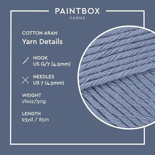 Paintbox Yarns 100% Cotton Aran Yarn 1.76oz / 50g, 93yds / 85m
