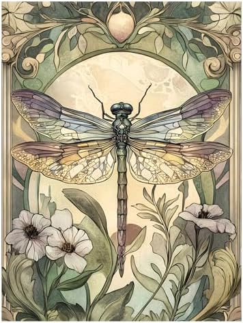 AUKELHJ Dragonfly Diamond Art Kits for Adults, Diamond Painting, 12x16 Inch