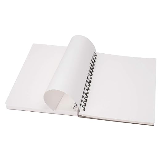 Amazon Basics Sketch Pad for Artists, Drawing Paper, Spiral Bound, Acid Free, 67 lb. / 100 gsm, 100 Sheets, 5.5"x8.5", White