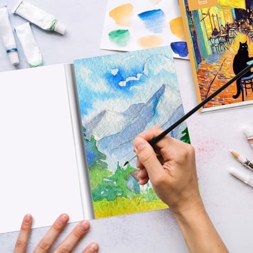 Tlenpo Watercolor Paper Pad, 8.5 x5.5 in 140lb/300gsm, 30 Sheets, Cold Press Acid-Free, Artist Grade Water Color Art Drawing Painting Paper, Drawing Art Supplies for Adults, Teens, Kids