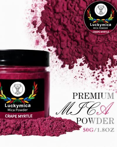 Mica Powder for Epoxy Resin, Premium Pearlescent Pigment Powder for Resin Art, Dye, Nail Polish, Paint, Candle Making, Soap Making, Bath Bombs, DIY Cosmetics - Crape Myrtle (50g / 1.76oz)
