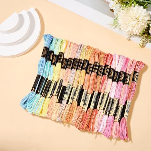 18 Skeins Colorful Needlepoint Embroidery Thread Floss for Sewing