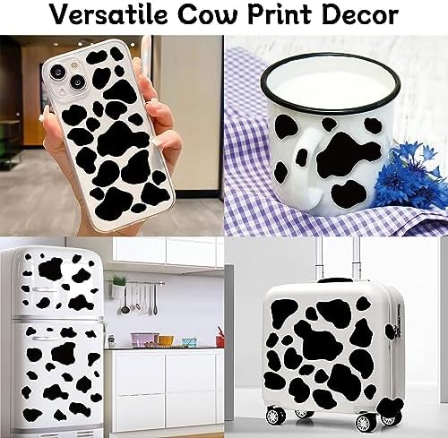 AOWDIAO 280 Pieces Cow Print Stickers Peel and Stick Vinyl Decals for Wall, Car, Laptop, Water Bottle & Home Decor
