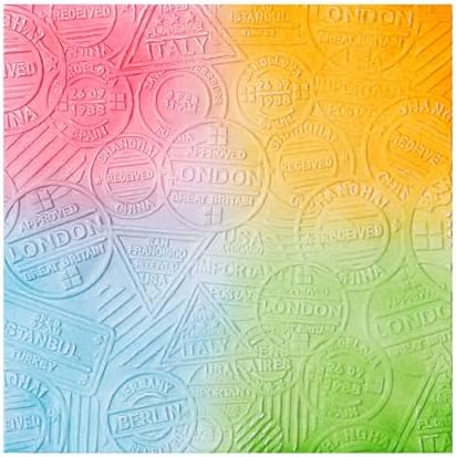 BAOFALI 3D Embossing Folder for Card Making,Postmark Background Plastic Texture Fades Embossing Folder Template for Scrapbooking Cardstock Album DIY Decoration Paper Crafting 5.9x5.9inch