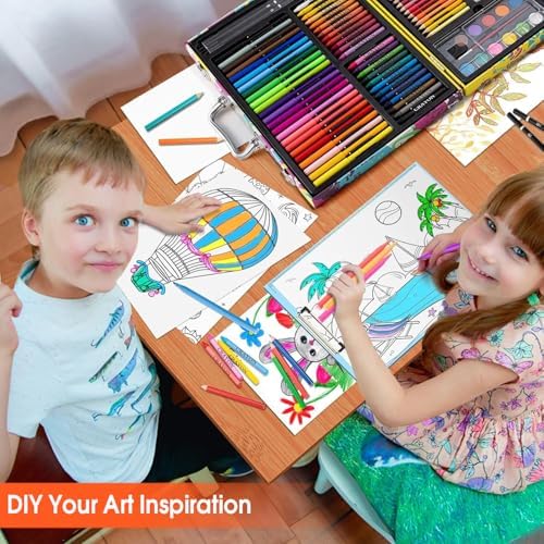 Art Supplies, 180 Pack Art Drawing Coloring Kit for Kids Girls Boys Teens
