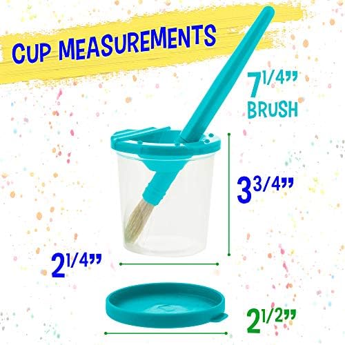 U.S. Art Supply 10 Piece Children's No Spill Paint Cups with Colored Lids