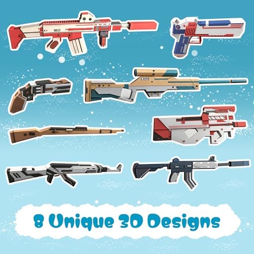 3D Paper Building Model, DIY Origami Kit for Kids Ages 8-12, Includes 8 Pre-cut, Easy-to-Assemble Weapon 3D Paper Building Models, Origami Kit for Kids Ages 8-12