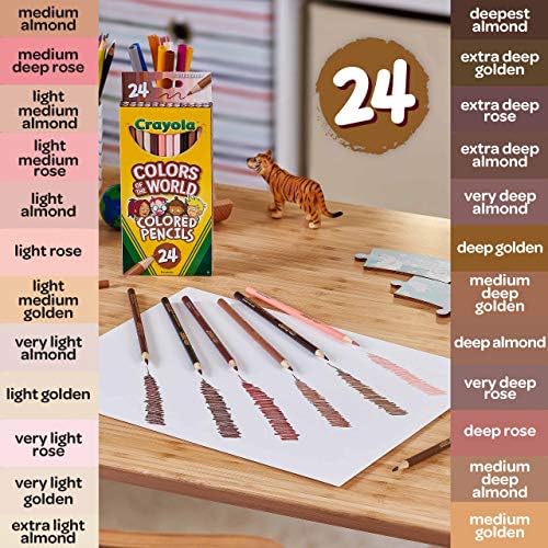 Crayola Colors of the World Bulk Colored Pencil Set - 6 Packs (24ct), Teacher Classroom Must Haves, Skin Tone Colored Pencils for Kids