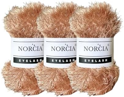 Eyelash Yarn Fun Fur Yarn(3 * 100g-3.5oz) (3 * 153yds-140mt) Fuzzy Premium Soft Crochet DIY Hand Knitting 100% Polyester