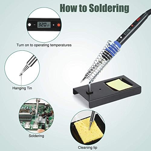 Soldering Iron Kit, 80W 110V LCD Digital Welding Tools, 356-896℉(180-480℃), Portable Adjustable Temperature Solder Irons, for Metal, Jewelry, Electric Repairing, DIY