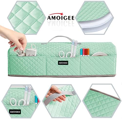 AMOIGEE Padded Dust Cover for Criicut Maker 4, Maker 3, Maker, Explore 4, Explore 3, Explore Air 2, Protective Machine Cover with Handle, Storage Pockets for Craft Accessories and Suppliers