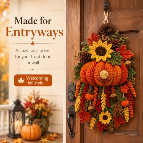 DIY Seasonal 3D Crochet Door Hanger Kit Collection, Easy Beginners