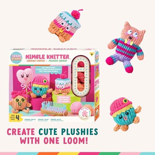 Bright Stripes Nimble Knitter Adjustable Loom Craft Kit for Kids, Ages 8+