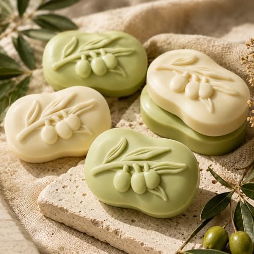 2Pack Olive Branch Silicone Soap Mold Olive Branch Handmade Soap Making Mold Olives Branchs Silicone Mold Leaf Mold Handmade Soap Mold for Soap Candle Lotion Bath Bombs Resin Wax Cake Chocolate Candy