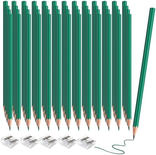 60 Pack Bulk Green Colored Pencils for Kids, Pre-sharpened Art Pencils Back to School Supplies Set, Drawing Sketching Pencils for Students, Teachers, Classroom
