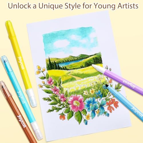 JoyCat 12-Color Erasable Markers for Kids, Dual Tip Magic Pens for Paper