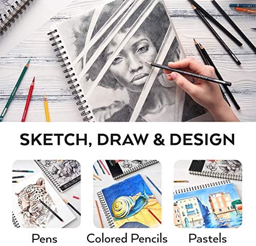ARTEZA Sketch Book 2 Pack, 9x12 Inches, 200 Sheets of 68 lb Heavyweight Paper, Spiral Bound Drawing Pad with Perforated True-to-Size Pages for Sketching, Drawing, and Illustration