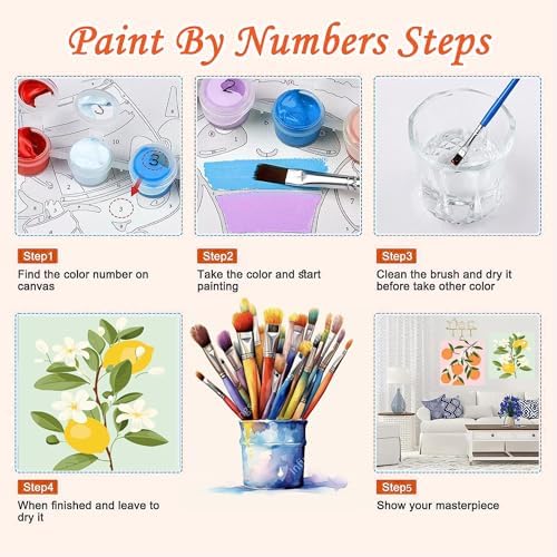 Butterfly Paint by Numbers Kit for Adults Framed Canvas,Painting by Numbers Kits with Frame on Canva for Beginner,DIY Watercolor Oil Painting Frame for Birthday Gift Decor for Home Wall. (butterfly1)