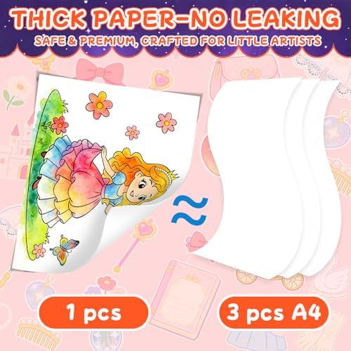 CHICAUP Paint with Water Coloring Books for Kids, Mess Free Watercolor Painting Kit Painting Activity for Kids Ages 3-5 4-8, Arts Crafts Drawing Gift Toy for Boy Girl