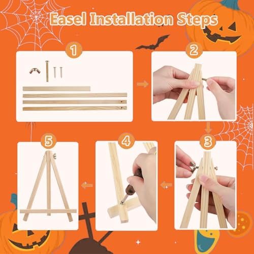 Axquilon 3 Packs Halloween Framed Paint by Numbers Kit for Adults 8x10in