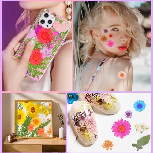 96Pcs Dried Pressed Flowers for Resin, Bulk Natural Dried Flowers,for Scrapbooking DIY Art Crafts Resin Accessories, Soap,Candle Making Nails Decor. Epoxy Resin Jewelry Molds.Craft Making