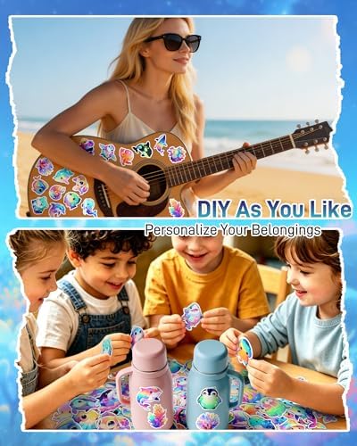 100 Pcs Cute Ocean Stickers Animals Sticker for Kids Adults