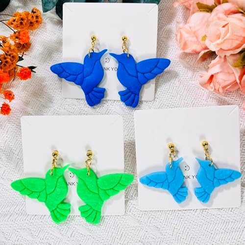 Xaekicr Hummingbird Polymer Clay Cutters – 4 Pcs Clay Cutters for Polymer Clay Jewelry, Bird Shape Clay Earring Cutters, DIY Clay Tools for Earrings and Crafts