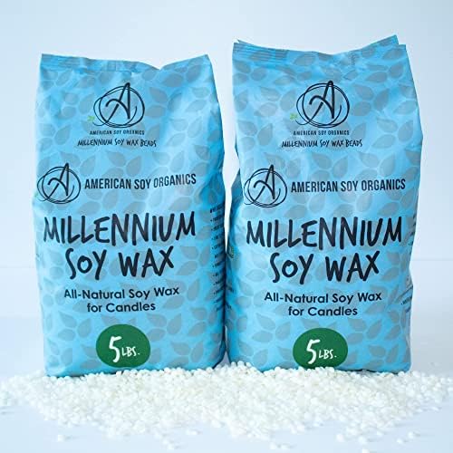 American Soy Organics Millennium Wax Beads for DIY Candle Making, 10 lbs