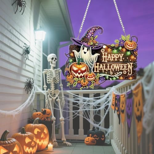 AIBOERL Halloween Diamond Art Kits for Adults, Acrylic Hanging Suncatcher