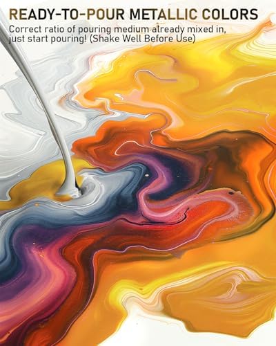 Nicpro 8 Colors 33.8 oz Large Bulk Metallic Acrylic Pouring Paint Kit