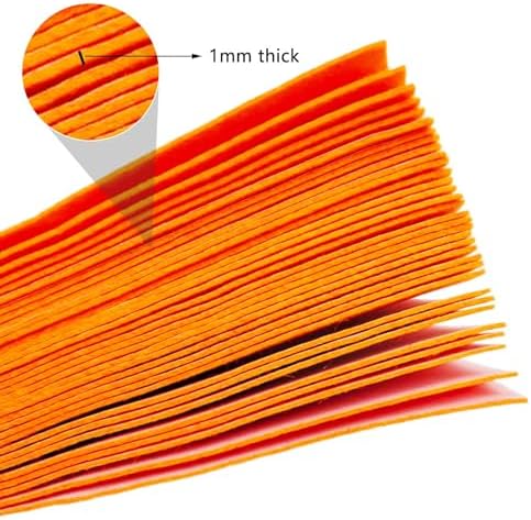 Jtnohx Self Adhesive Felt Sheets Adhesive Backed Felt Fabric Orange 33Pcs