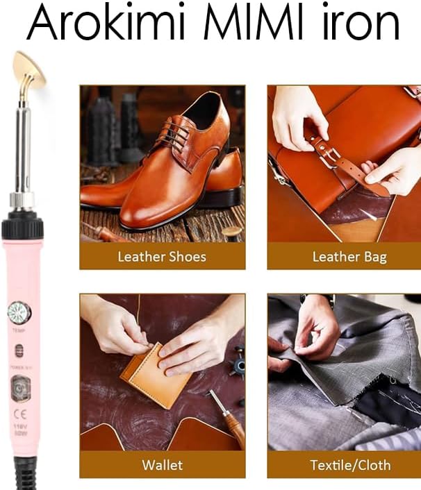 Arokimi Mini Iron, 80W Small Tiny Iron for Crafts Patches Hats (Pink)