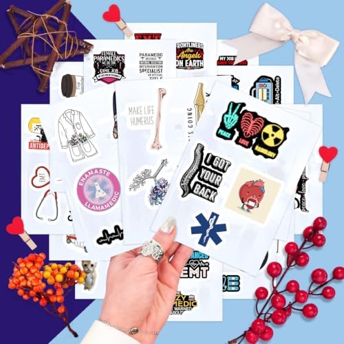 Emergency Medical Technician Stickers, EMT Stickers for Water Bottle and Laptop - EMS Party Supplies & Decorations, EMT Gifts for Women, Medical and Emergency Decals, Gifts for Women & Men
