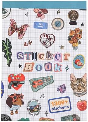 Girl's Korean Sticker Book, Food and Daily Life Theme - 1300+ Cute Dream Style Foodie Stickers, for DIY Scrapbooking Journaling Handbook Decoration Blue