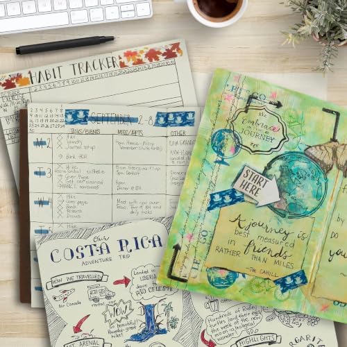 WANDERINGS Large Blank Travelers Notebook Insert/Large Journal Refill | 7" x 10.7" (18 x 27cm) | 6 Booklets, 360 Blank Pages | Travelers Notebook Refills for Journals, Diaries, Planners