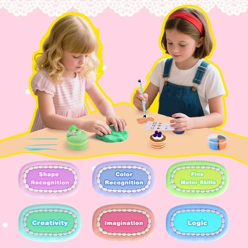 Nicella Air Dry Clay Kit, 12 Cakes Modeling Clay for Kids, Model Magic with Sculpting Tools and Tutorials, Safe & Non-Toxic, DIY Arts & Crafts School Projects, Home Party Favors for Boys & Girls