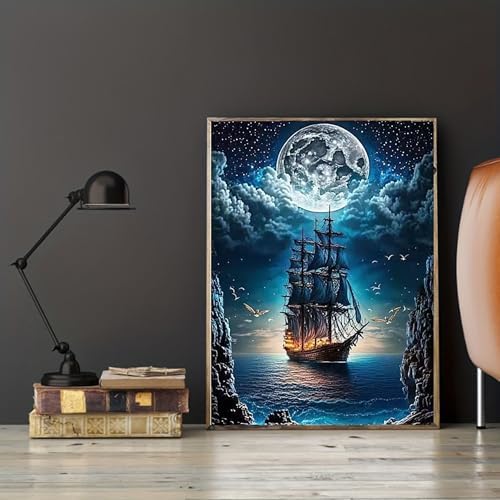 SHONGSHU Diamond Art Kits for Adults-Colorful Starry Forest Landscape Diamond Painting Kits for Adults Beginners, 5D DIY Full Drill Round Rhinestone Gem Art Crafts Paintings for Home Wall Decor (SK3)