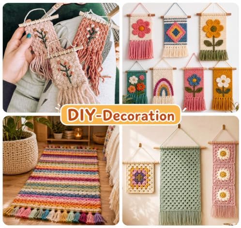 Weaving Loom for Kids,12 Colors Yarn 9.45"x11" Large Metal Bar Weaving Kit