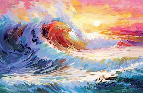 DIAMOND ART CLUB Colorful Ocean Waves Diamond Art Kits for Adults