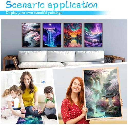 MRMIOOM 9 Pack Diamond Painting Kits for Adults, 5D Landscape Diamond Art Painting Kits for Adults Beginner, Adult Diamond Art, DIY Aurora Full Drill Diamond Dots for Home Wall Decor 12X16 Inch