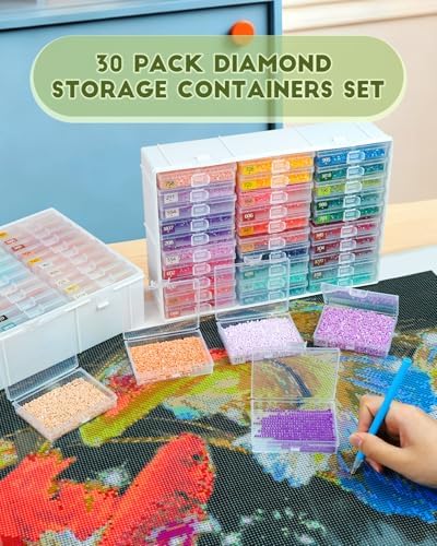 Diamond Painting Trays with Lids, 60PCS Storage Containers for Diamond Art