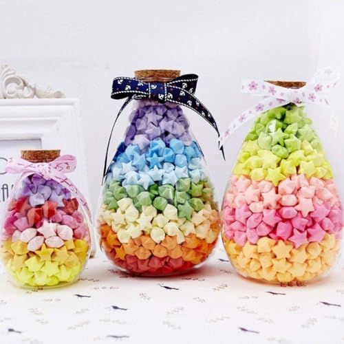 Origami Paper Stars, Colorful Handcraft Origami Lucky Star Paper DIY Paper Arts Creativity Hand Art Crafts (Happy Girl(540) sheets)