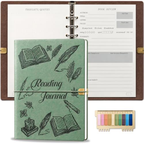 Reading Journal for Book Tracking PU Leather Journal (Sage Green)