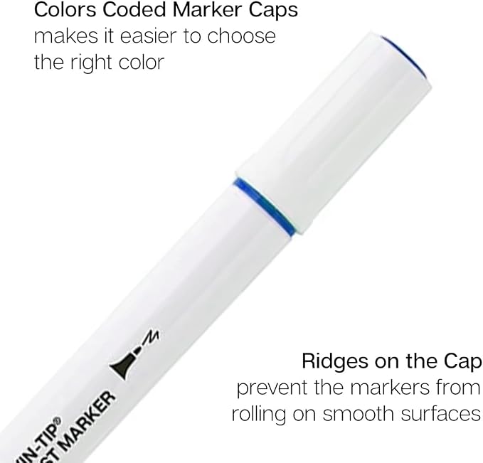 KINGART Studio Twin-Tip™ Permanent Alcohol-Based Sketch Markers, Storage/Travel Case, Set of 12 Unique Colors