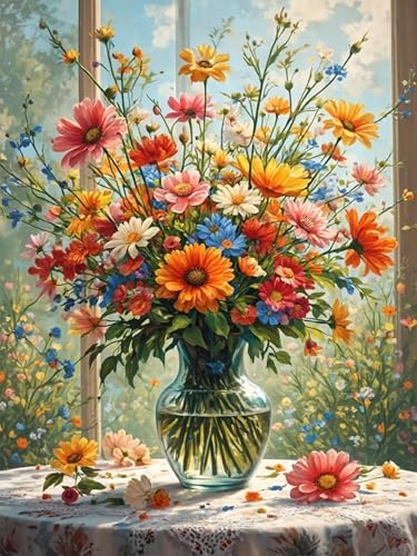 Diamond Art Kits for Adults, Flowers Diamond Art Painting Kits for Adults