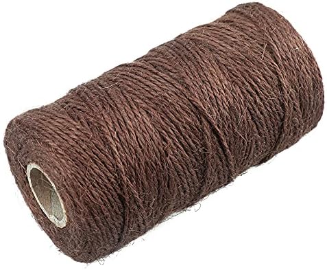 KINGLAKE 328 Feet Natural Jute Twine Best Arts Crafts Gift Twine Christmas Twine Durable Packing String,Coffee