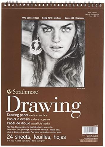 Strathmore Medium Drawing Spiral Paper Pad 9"X12"-24 Sheets -400400, Medium